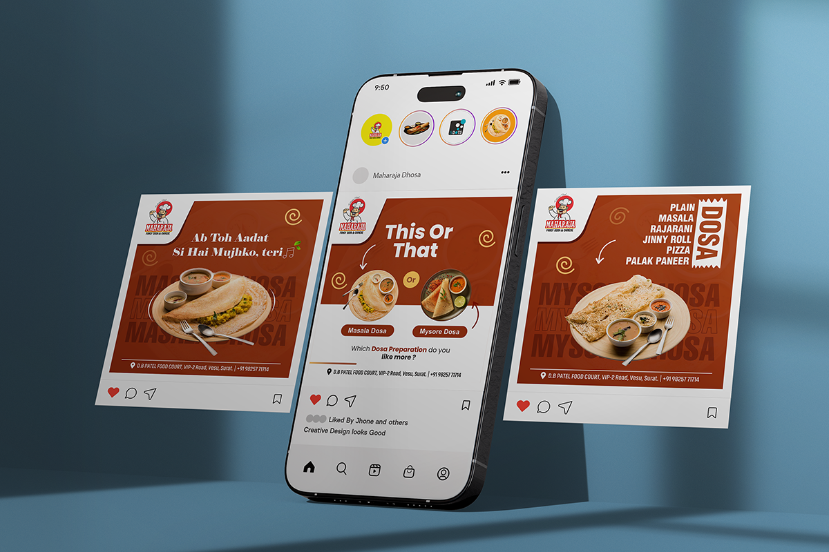 Maharaja Dhosa restaurant branding image